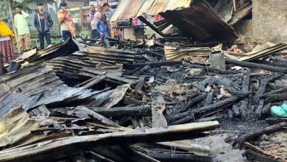 নাজিরপুরে আগুনে পুড়ল ৮ দোকান