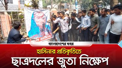 বগুড়ায় ‘মার্চ ফর জাস্টিস’ কর্মসূচি, হাসিনার প্রতিকৃতিতে ছাত্রদলের জুতা নিক্ষেপ