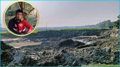 ফসলি জমির মাটি কেটে সাবাড় করছেন যুবদল সভাপতি