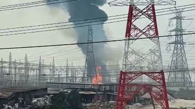 সাভারে পাওয়ার গ্রিডে ভয়াবহ আগুন