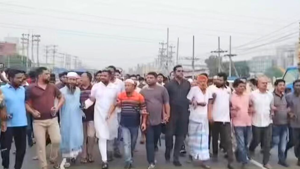 সোনারগাঁয়ে নিষিদ্ধ সংগঠনের বিরুদ্ধে বিএনপির মিছিল