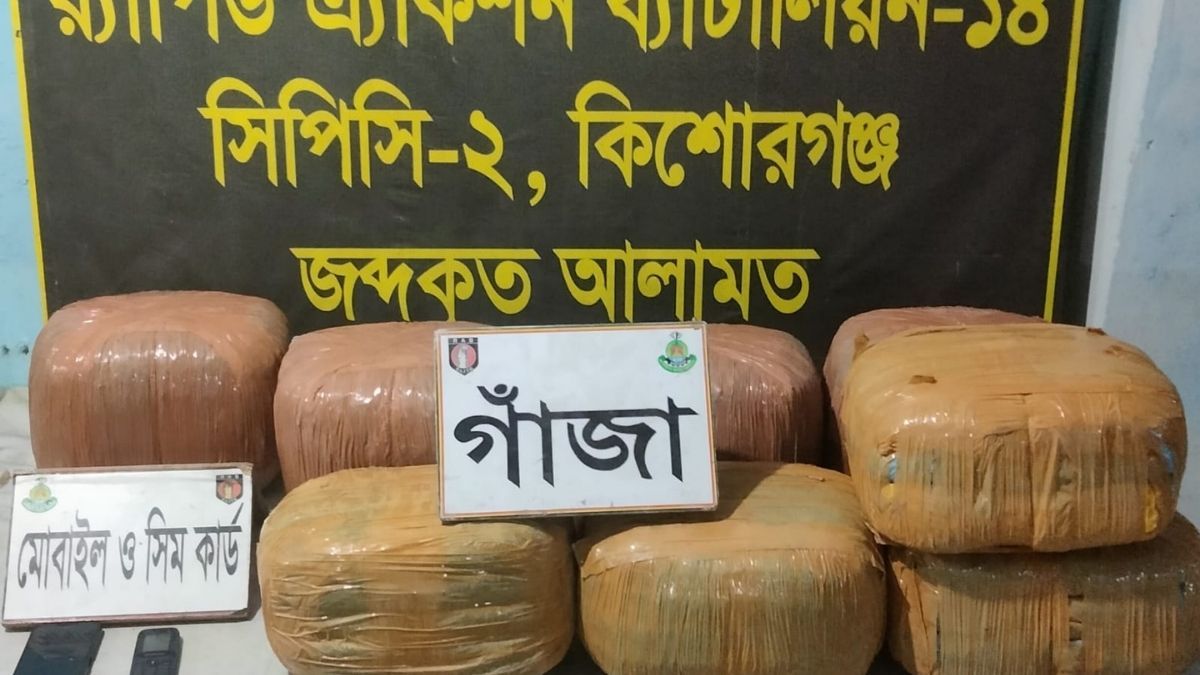 কিশোরগঞ্জে ৪০ কেজি গাঁজাসহ ৩ মাদক কারবারি গ্রেপ্তার