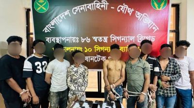 রাজধানীতে হিটলু গ্যাং’র ১০ সদস্য গ্রেপ্তার