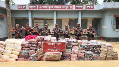 ফেনীতে বিজিবির অভিযানে কোটি টাকার ভারতীয় পণ্য জব্দ