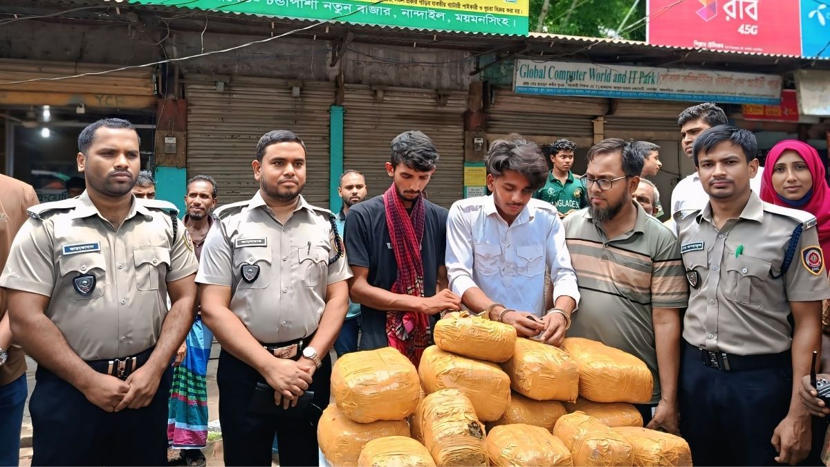 নান্দাইলে ২২ কেজি গাঁজাসহ গ্রেপ্তার ২
