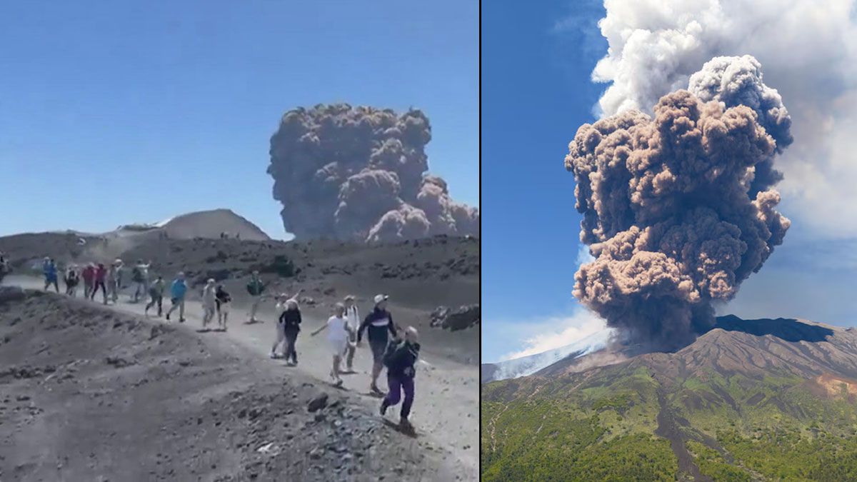 মাউন্ট এটনায় ভয়াবহ অগ্ন্যুৎপাত, প্রাণে বাঁচলেন শতাধিক পর্যটক