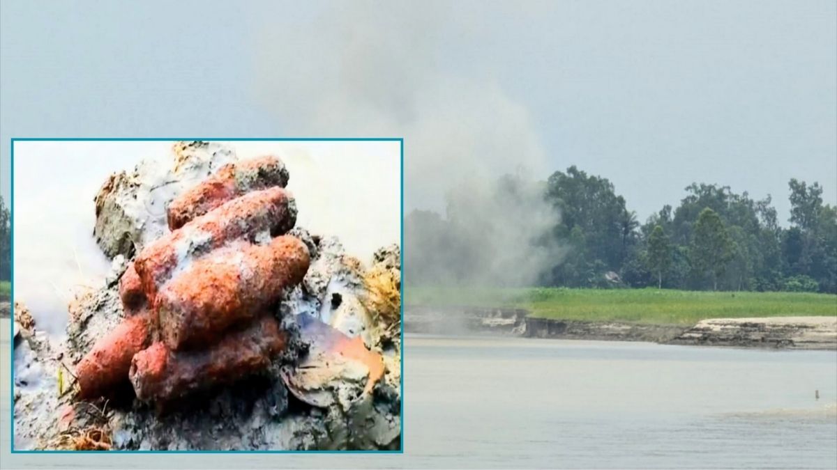 নদীর তীরে উদ্ধার ১১ মর্টার শেল নিরাপদে বিস্ফোরণ