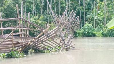 সাঁকো ভেঙে যোগাযোগ বিচ্ছিন্ন, দুর্ভোগে কাউখালীর মানুষ