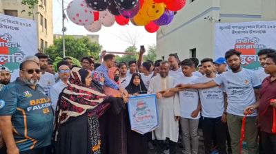 গণঅভ্যুত্থান দিবস ‍উপলক্ষে জয়পুরহাটে প্রতীকী ম্যারাথন