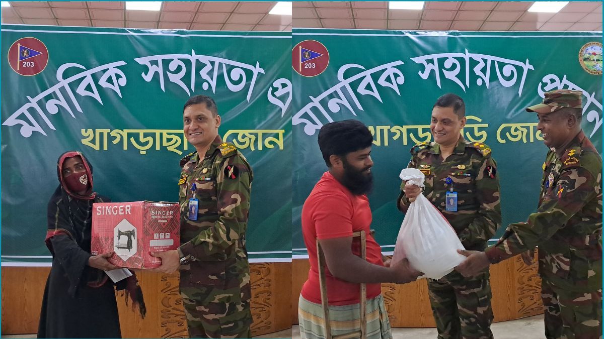 খাগড়াছড়িতে ৬৫ পরিবারকে সেনাবাহিনীর মানবিক সহায়তা