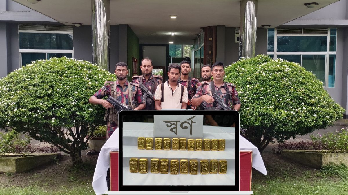 দর্শনা সীমান্তে ২১টি স্বর্ণের বারসহ চোরাকারবারি আটক