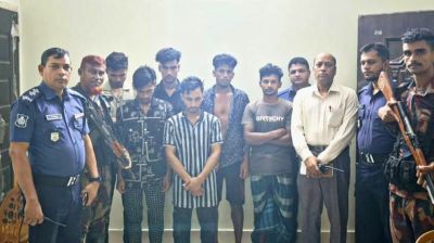 ফুলগাজীতে বিজিবি-পুলিশ অভিযানে ৬ মাদক কারবারি আটক