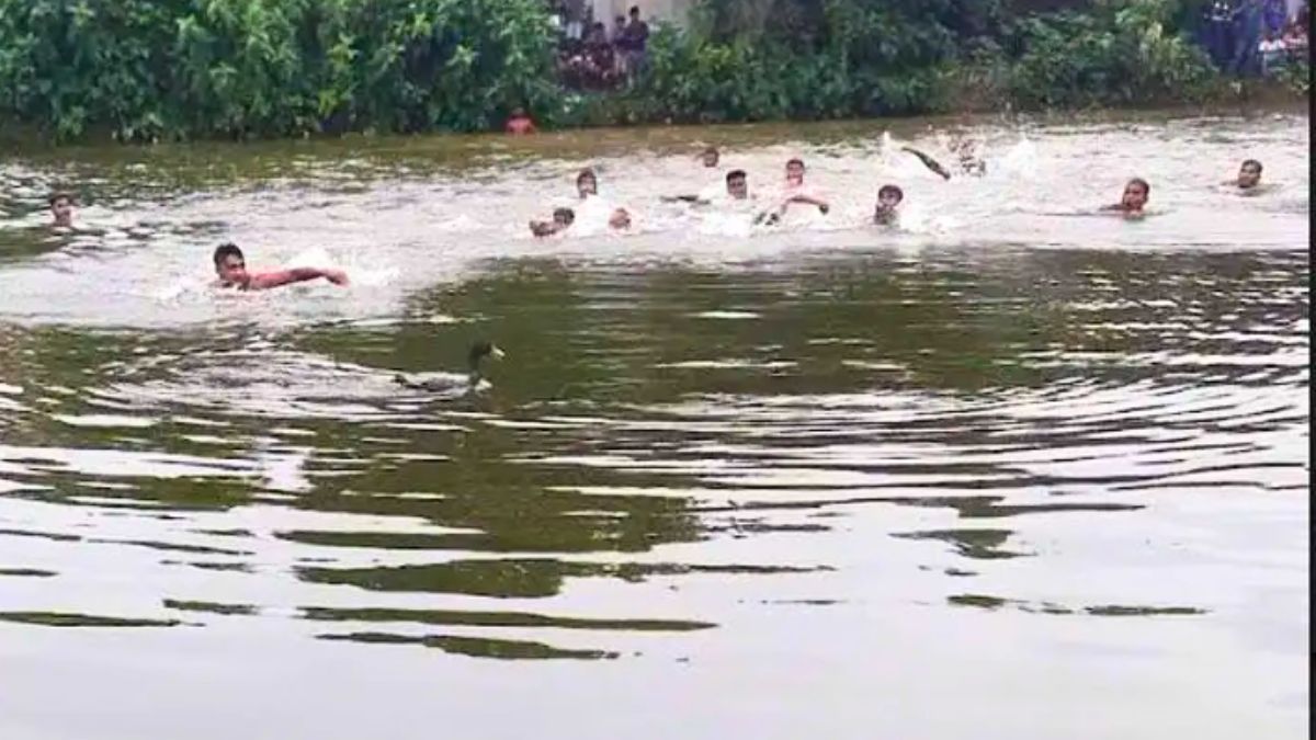 নাগেশ্বরীতে জমজমাট হাঁস ধরা প্রতিযোগিতা