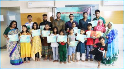 ছবি ও সাজে শিশুরা তুলে ধরল বর্ষার সৌন্দর্য ও সামাজিক বার্তা