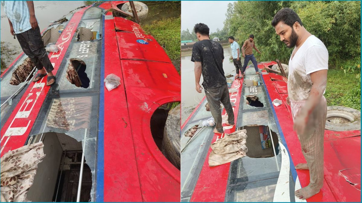 বাস খালে, গণঅধিকার নেতা ফারুকসহ আহত ১৫