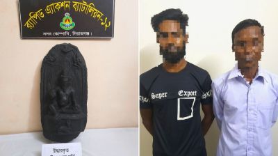 উল্লাপাড়ায় কষ্টি পাথরের মূর্তি পাচারকালে গ্রেপ্তার ২