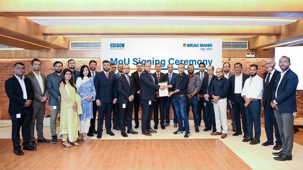 এডিসন ইন্ডাস্ট্রিজকে ডিস্ট্রিবিউটর ফাইন্যান্সিং সুবিধা দেবে ব্র্যাক ব্যাংক