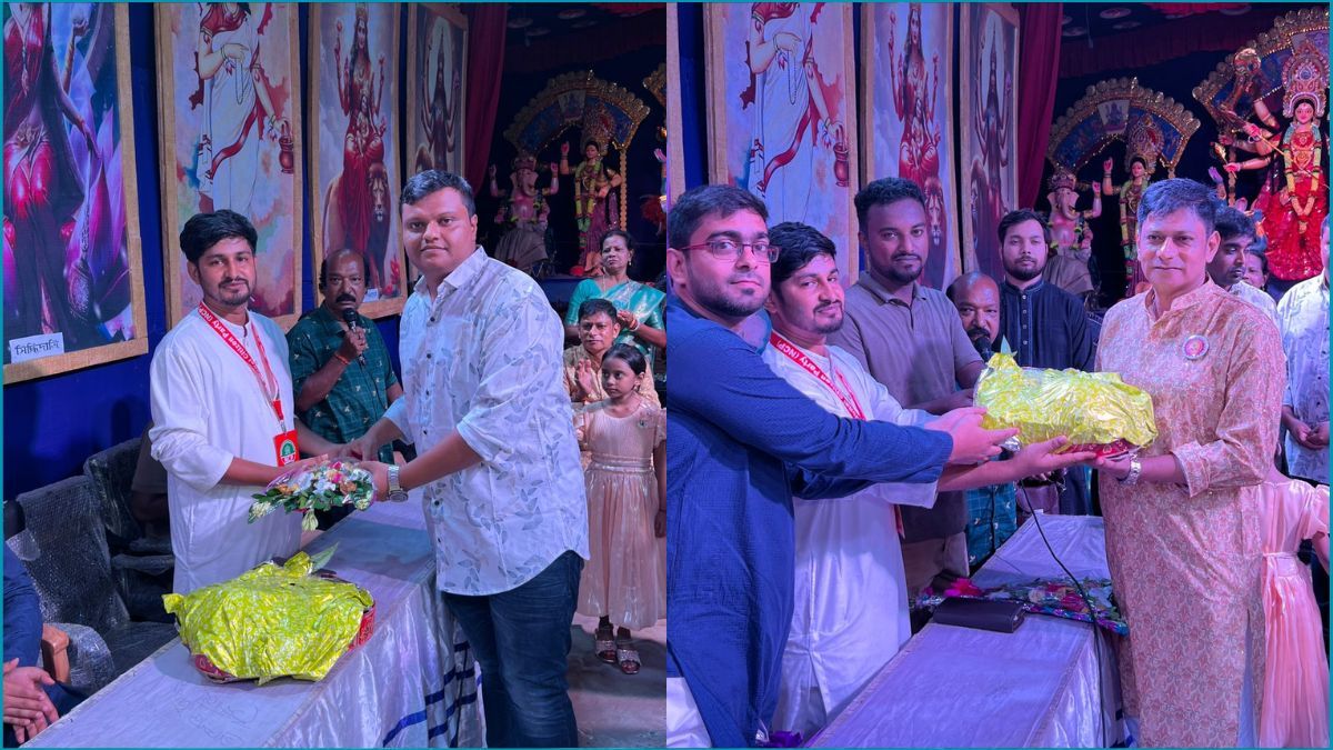 ধামরাইয়ে পূজা মণ্ডপে ঘুরে শুভেচ্ছা বিনিময় এনসিপি নেতার