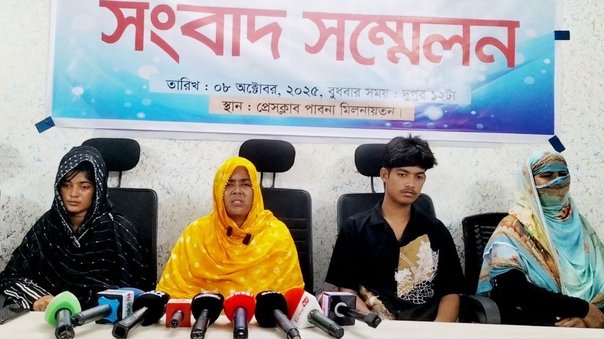 স্বামী হত্যার বিচার চেয়ে শোকাহত পরিবারের সংবাদ সম্মেলন