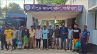 শ্রীপুরে বিশেষ অভিযানে ৩ ডাকাতসহ গ্রেপ্তার ১২