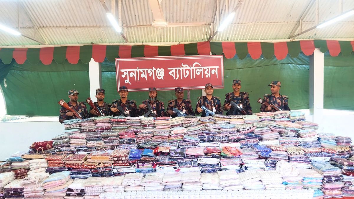 সুনামগঞ্জে দেড় কোটি টাকা মূল্যের ভারতীয় চোরাই পণ্য জব্দ