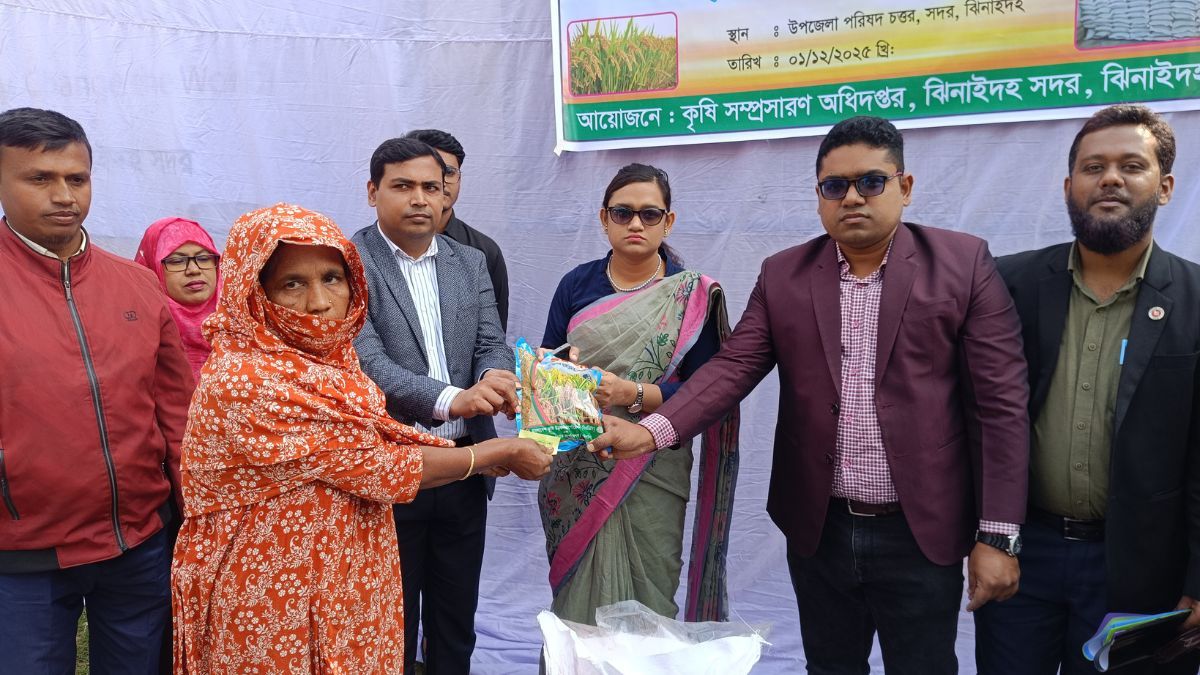 ঝিনাইদহে আড়াই হাজার কৃষকের মাঝে ধানের বীজ ও সার বিতরণ