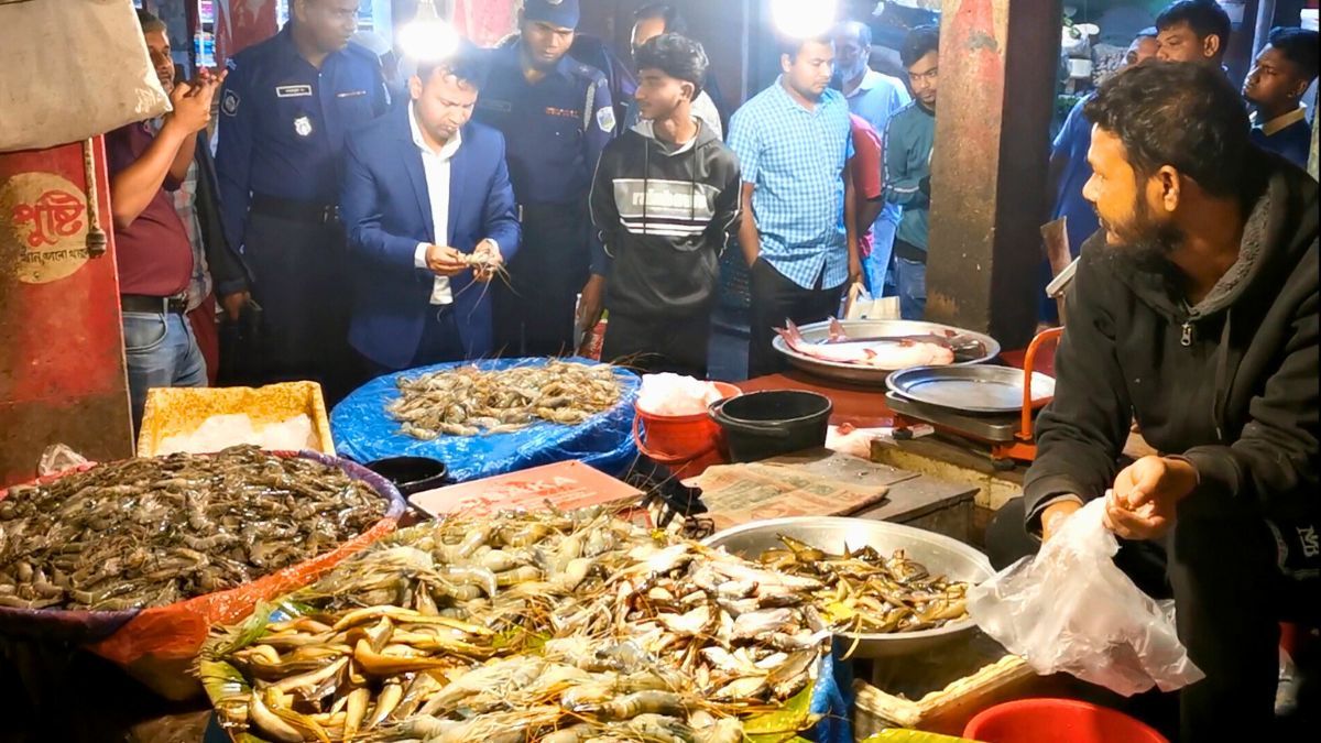 পাবনার বড় বাজারে চিংড়িতে জেলি, অভিযানে জরিমানা