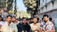 হাদির ওপর হামলার ঘটনায় ভাঙ্গায় এনসিপির বিক্ষোভ