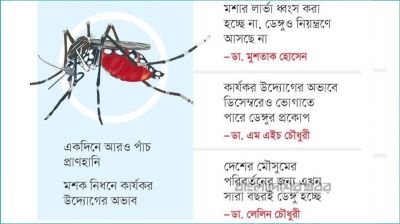ডিসেম্বরেও চোখ রাঙাচ্ছে ডেঙ্গু