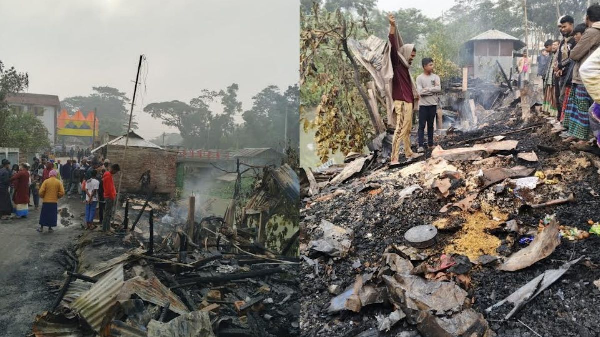 বাউফলের ধুলিয়া বাজারে আগুন, ৫ দোকান পুড়ে ছাই