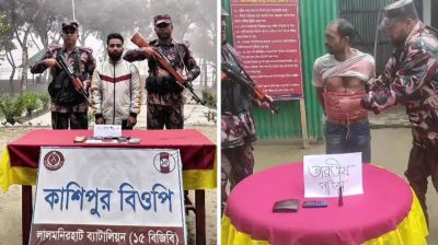 লালমনিরহাট সীমান্তে বিজিবির অভিযানে মাদকসহ আটক ২