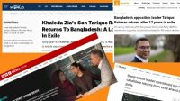বিশ্ব গণমাধ্যমে তারেক রহমানের স্বদেশ প্রত্যাবর্তনের খবর