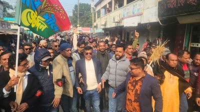 নড়াইল-২ আসনে বিএনপি প্রার্থী ড. ফরহাদকে গণসংবর্ধনা