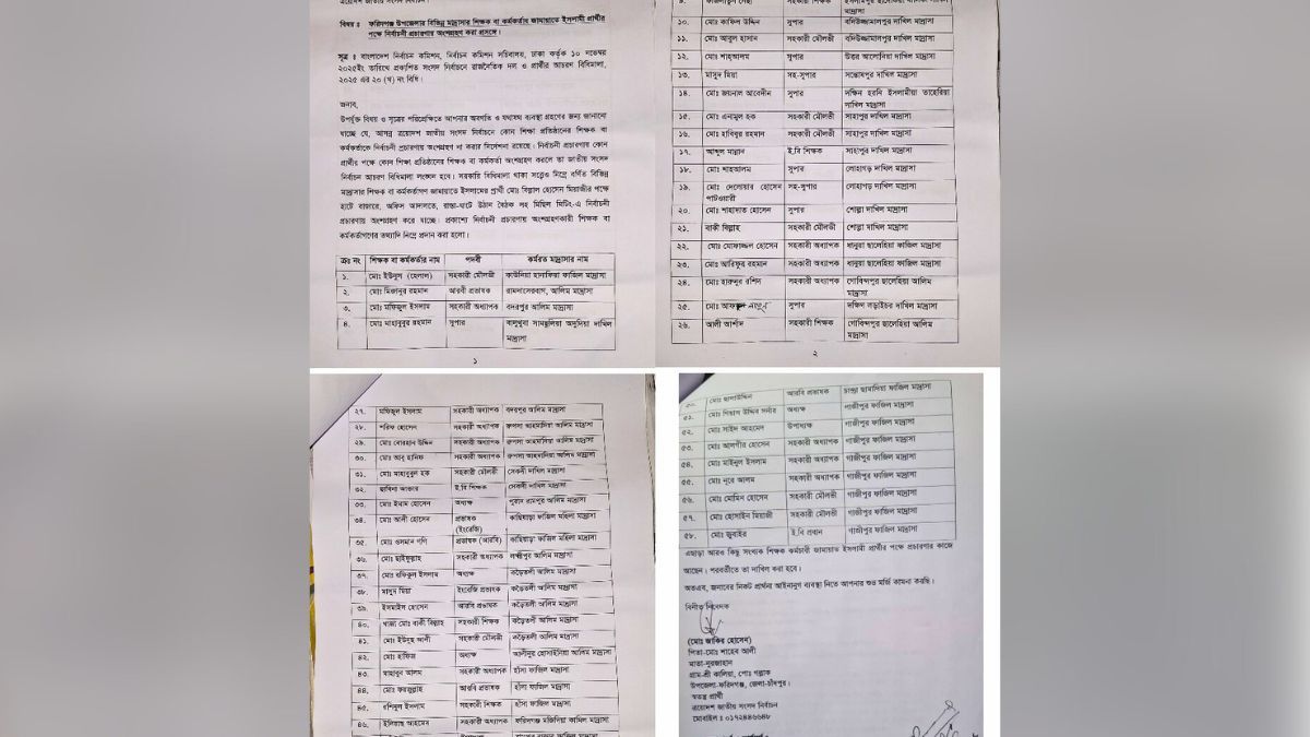 'আচরণ বিধি লঙ্ঘন' করে মাদ্রাসা শিক্ষকদের নির্বাচনী প্রচারণা, স্বতন্ত্র প্রার্থীর অভিযোগ