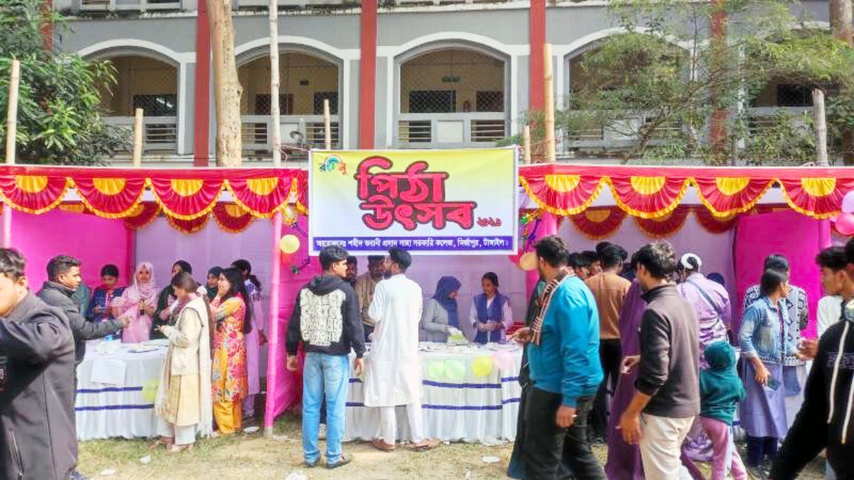 মির্জাপুরে কলেজে পিঠা উৎসব, ঐতিহ্যের স্বাদে মেতেছে শিক্ষার্থীরা