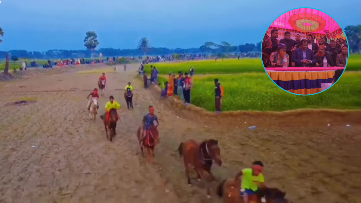 নড়াইলে ঘোড়দৌড় প্রতিযোগিতায় হাজারো দর্শকের ঢল