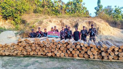 বান্দরবানের দুর্গম এলাকায় অবৈধ কাঠ পাচার চক্রের মজুদ জব্দ