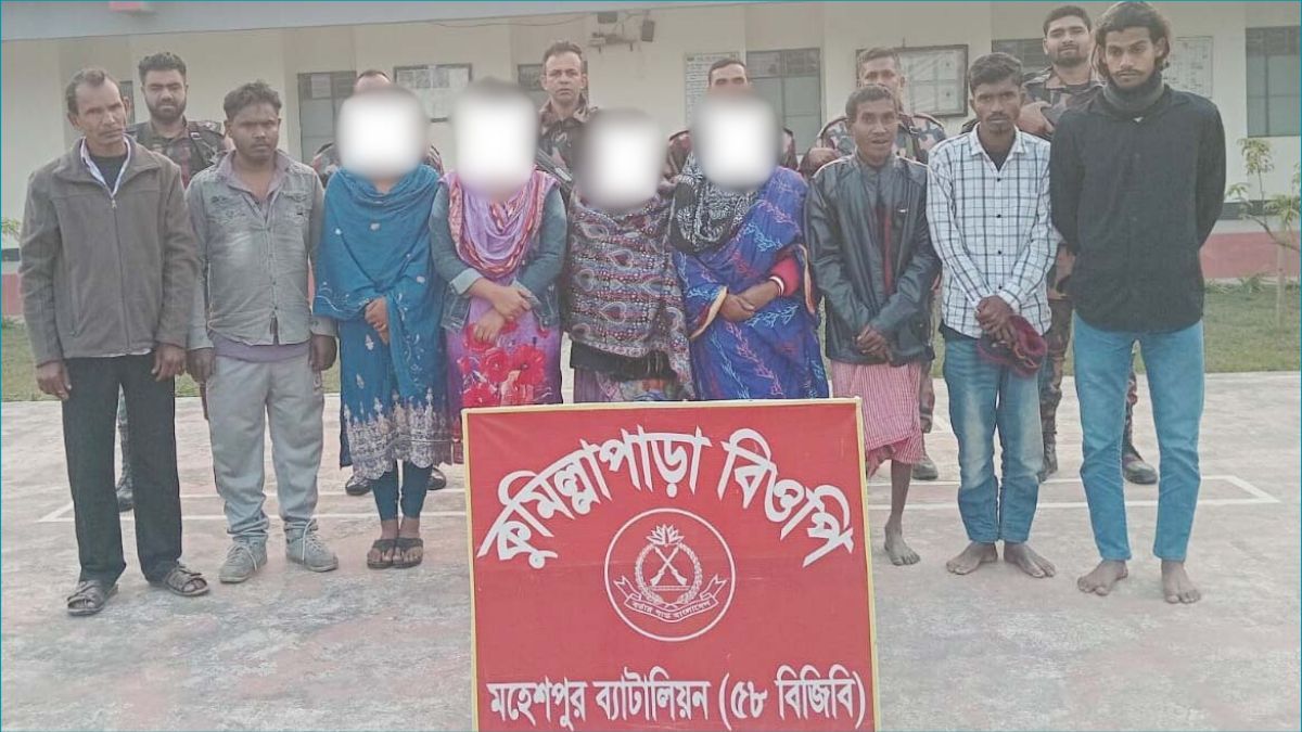 ঝিনাইদহ সীমান্তে ভারতে অনুপ্রবেশকালে নারী-শিশুসহ আটক ২১