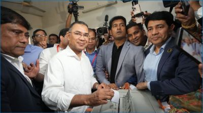 গুলশানে ভোট দিলেন তারেক রহমান