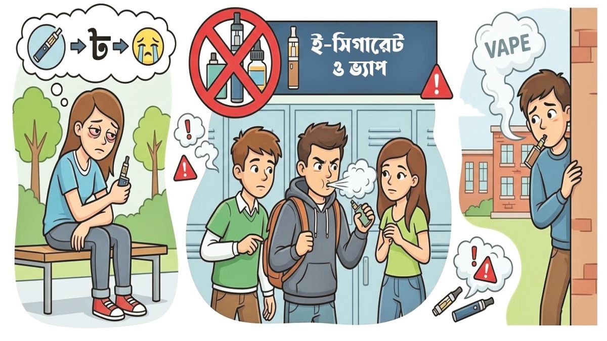 নিষিদ্ধ ই-সিগারেট ও ভ্যাপে ভাসছে তরুণরা