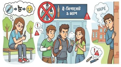 নিষিদ্ধ ই-সিগারেট ও ভ্যাপে ভাসছে তরুণরা