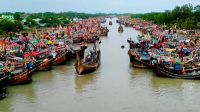 বৈরী আবহাওয়ায় সুন্দরবনে আশ্রয়ে  শত শত ফিশিং ট্রলার